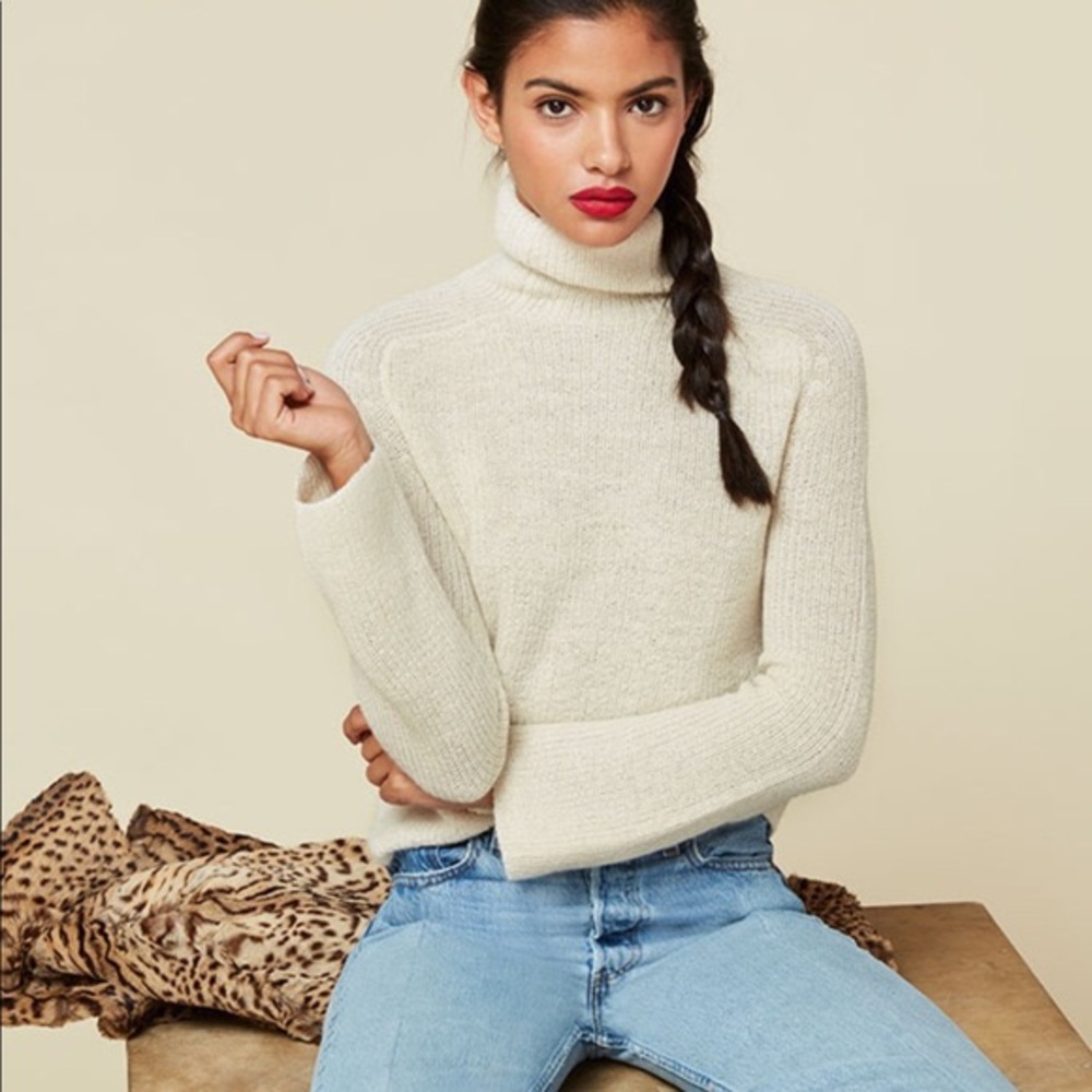 Reformation Cordelia Ivory alpaca sweater